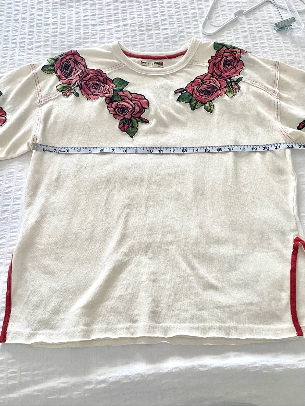 NWT Free People We The Free Edge of Glory Tee XS Floral Applique Oversized Top - Picture 7 of 11
